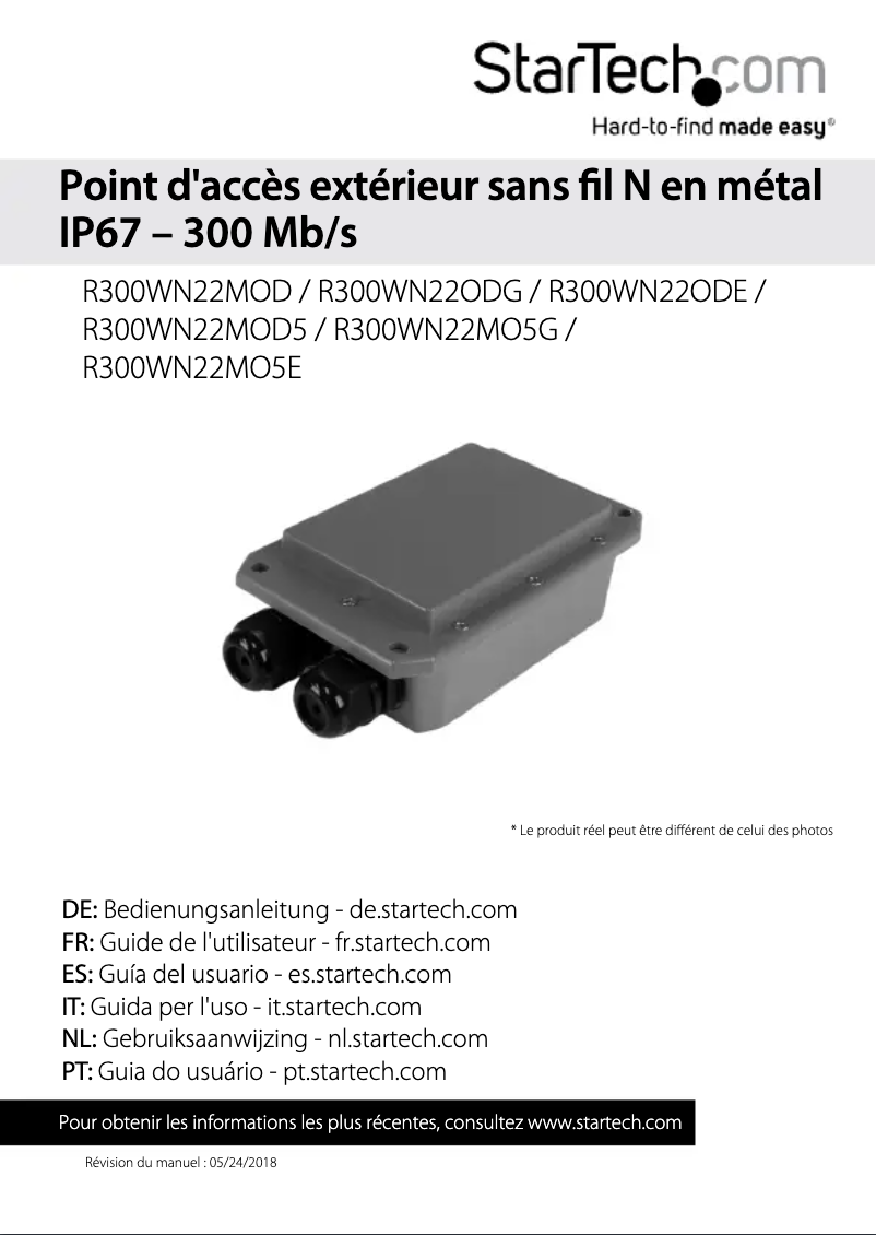 Image de la première page du manuel de l'appareil R300WN22MO5G