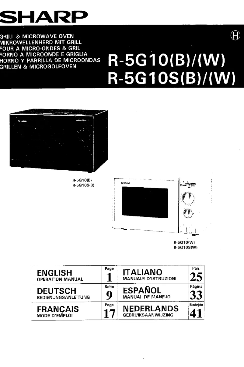 Page n°1 - Manuel utilisateur Sharp R-5G10S