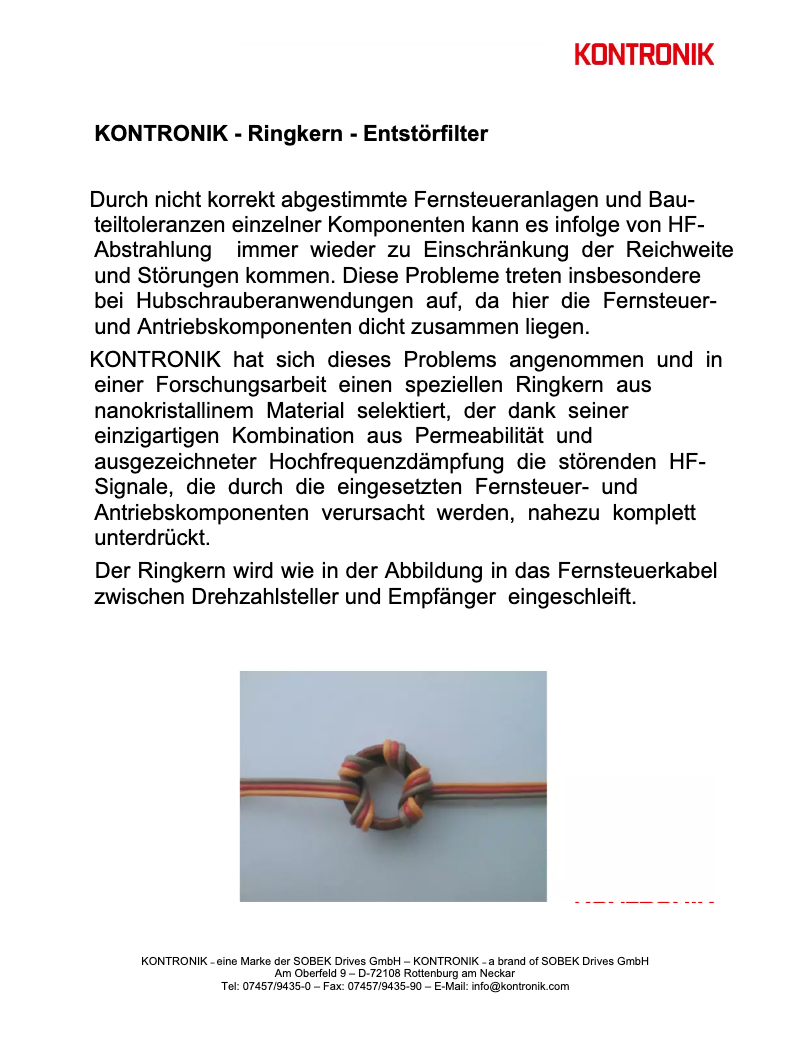 Page 1 de la notice Manuel utilisateur KONTRONIK 9700