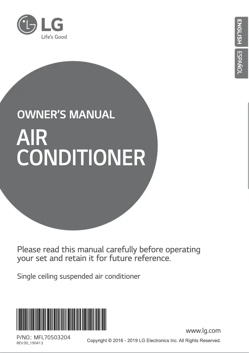 Page 1 de la notice Manuel utilisateur LG AVNQ60GM2A4