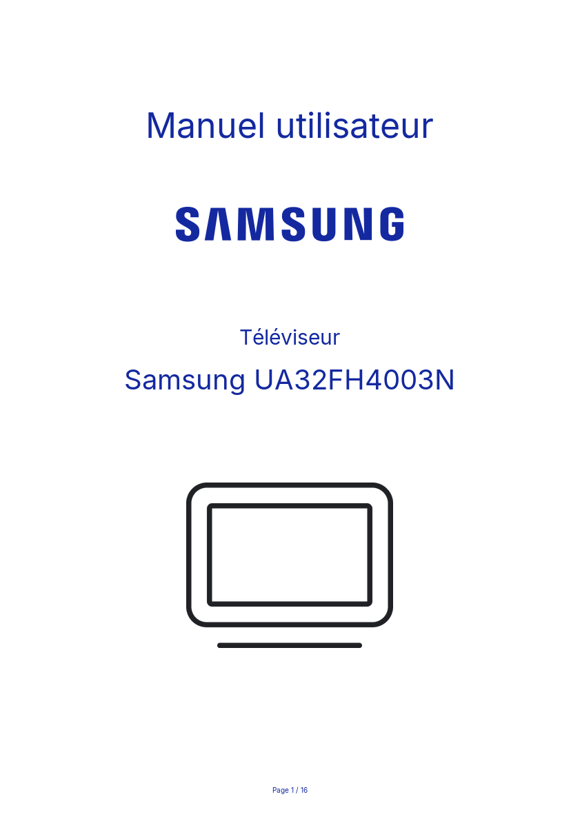 Image de la première page du manuel de l'appareil UA32FH4003N