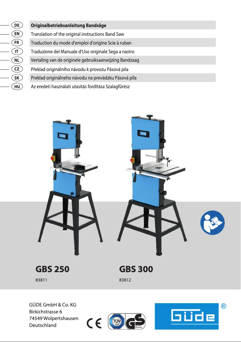 Image de la première page du manuel de l'appareil GBS 300