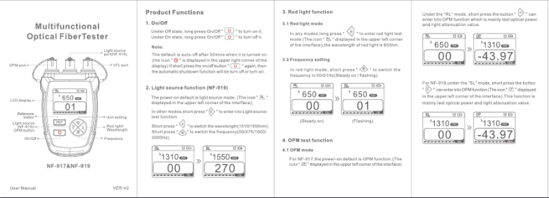 Page 1 de la notice Manuel utilisateur Noyafa NF-917