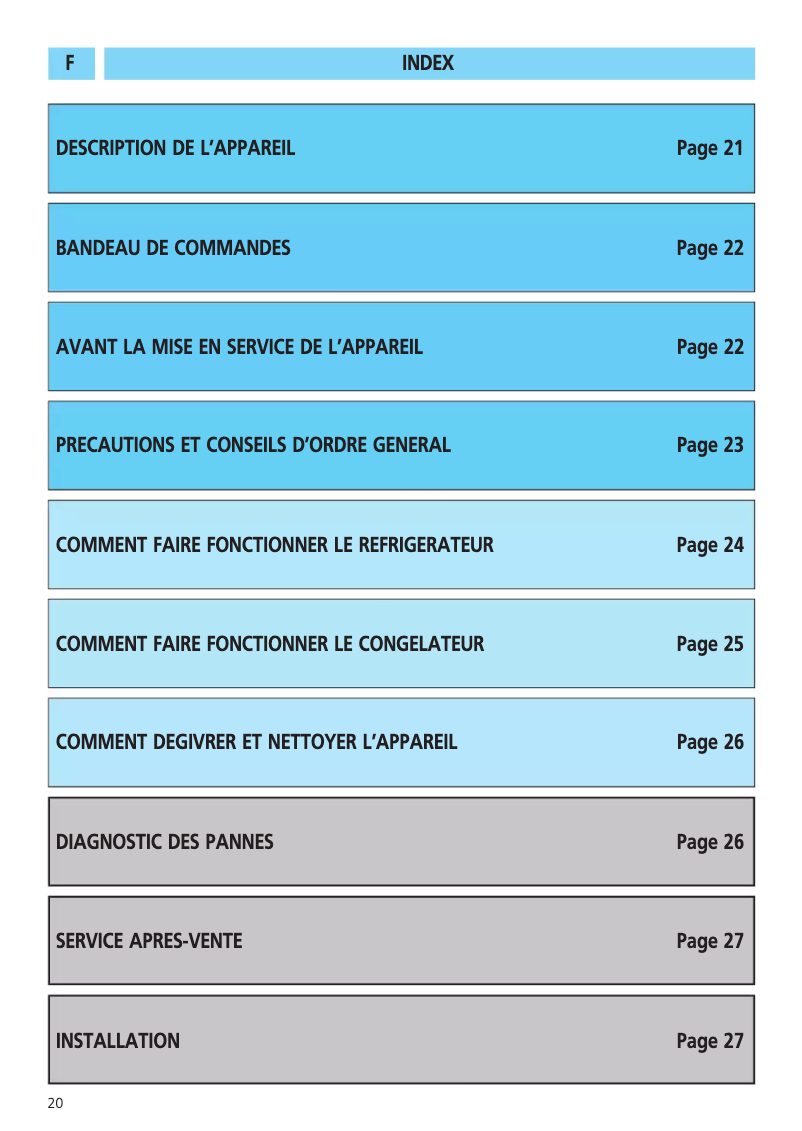 Page 1 de la notice Manuel utilisateur Ignis ARL 273 g