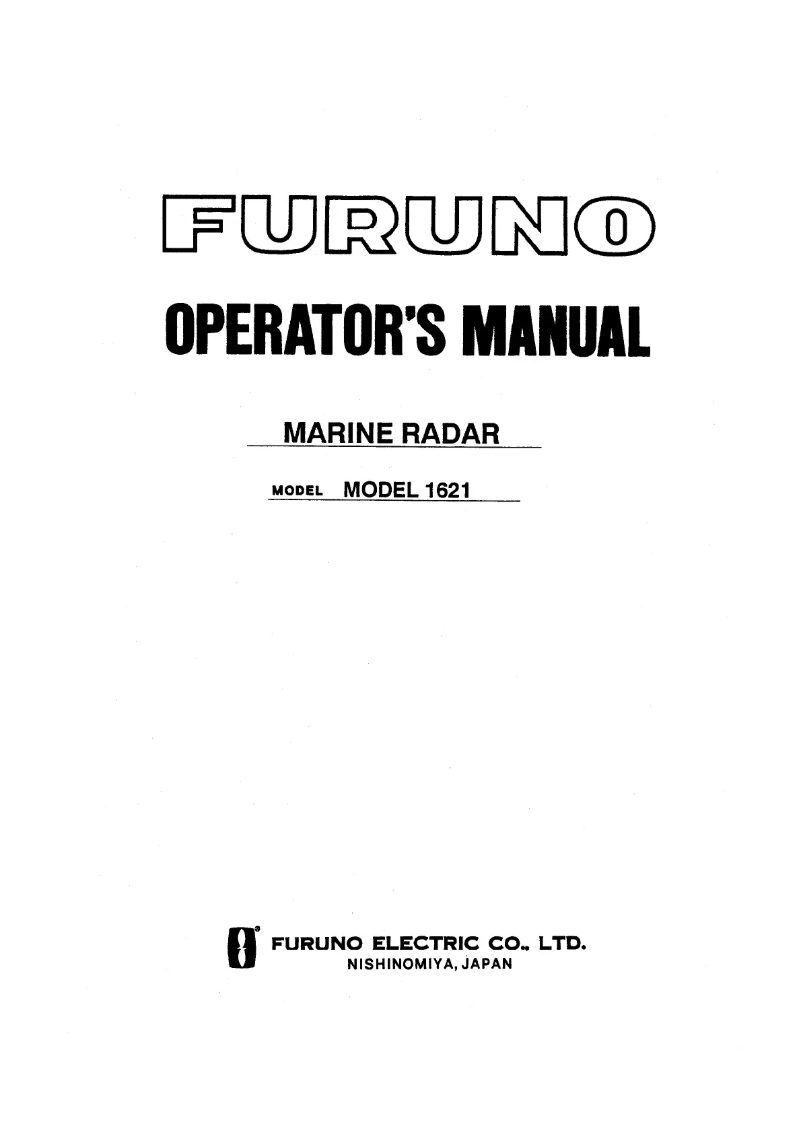Page n°1 - Manuel utilisateur Furuno 1621