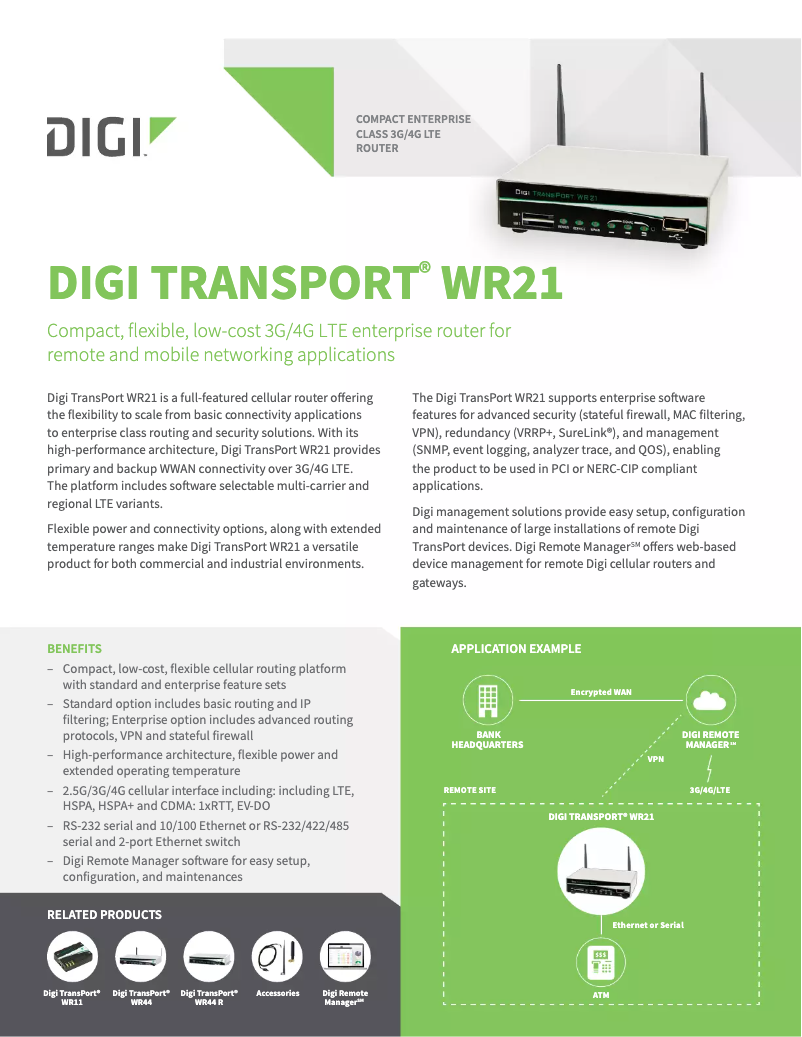Page 1 de la notice Manuel utilisateur Digi WR21-L52A-DB1-TB
