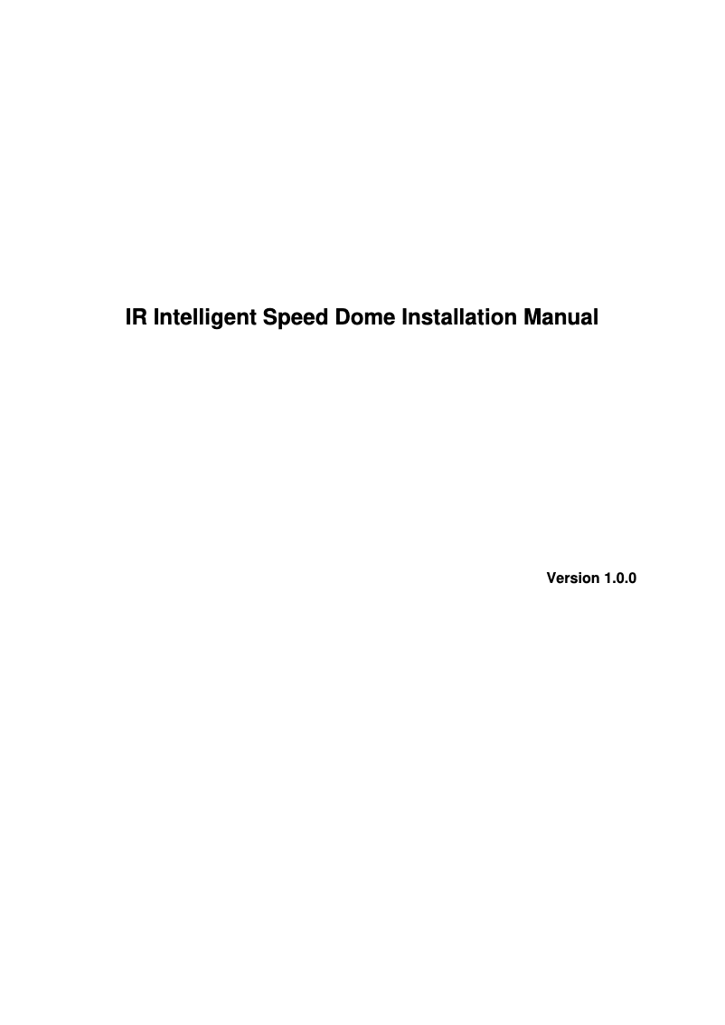 Page n°1 - Manuel utilisateur Dahua Technology Lite DH-SD29204T-GN-W