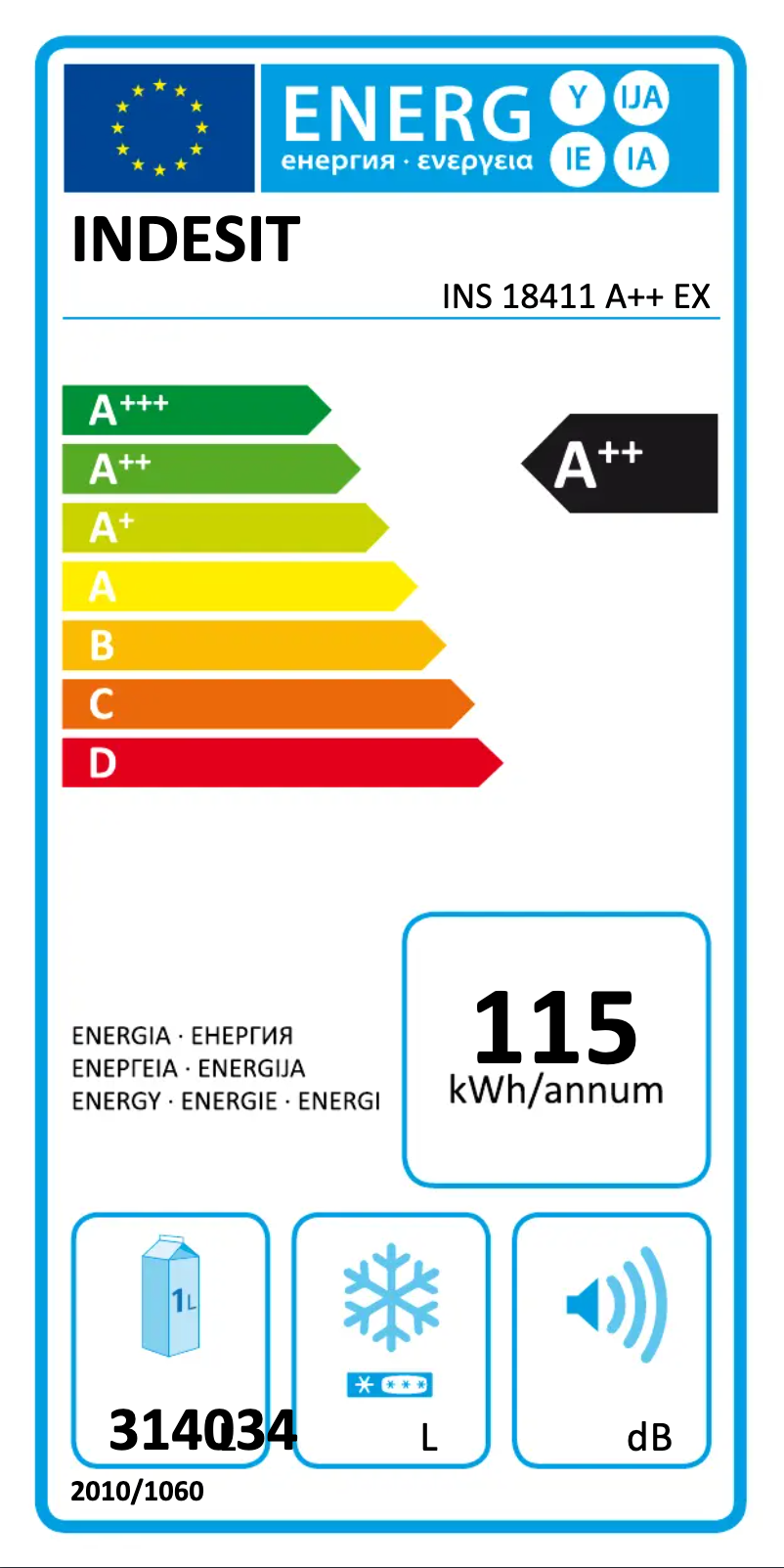 Page n°1 - Manuel utilisateur Indesit INS 18411 A++ EX