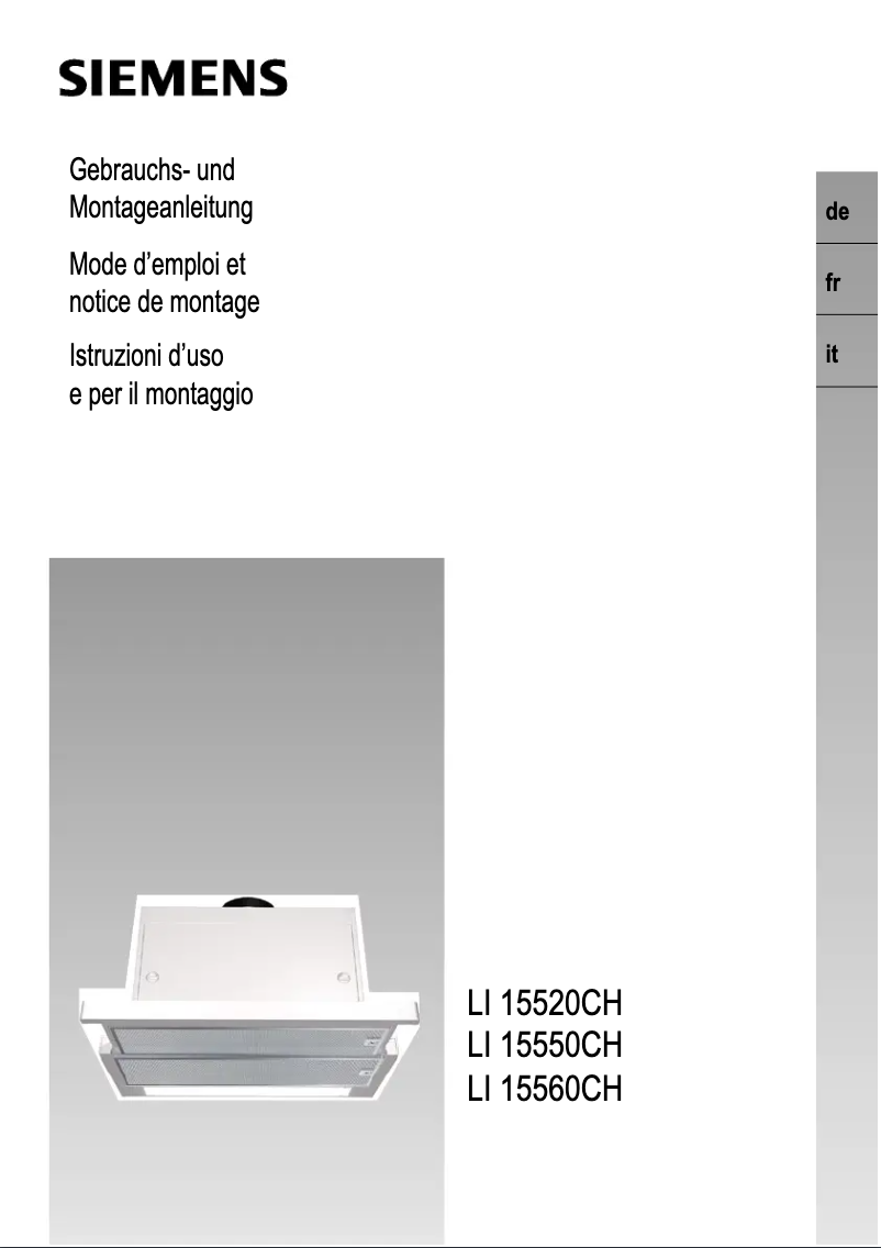 Page n°1 - Manuel utilisateur Siemens LI15560CH