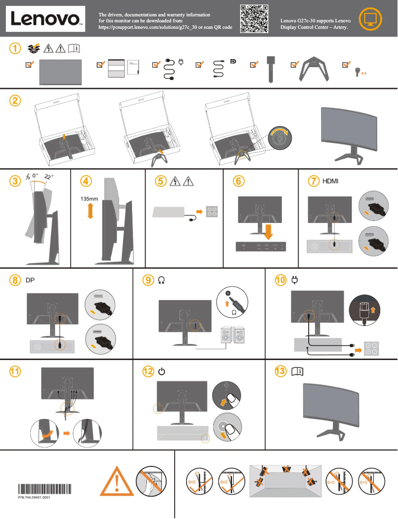 Página 1 del manual Manual de usuario Lenovo G27c-30