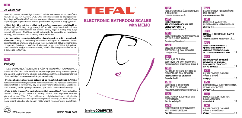 Page 1 de la notice Manuel utilisateur Tefal Atlantis PP3019A9