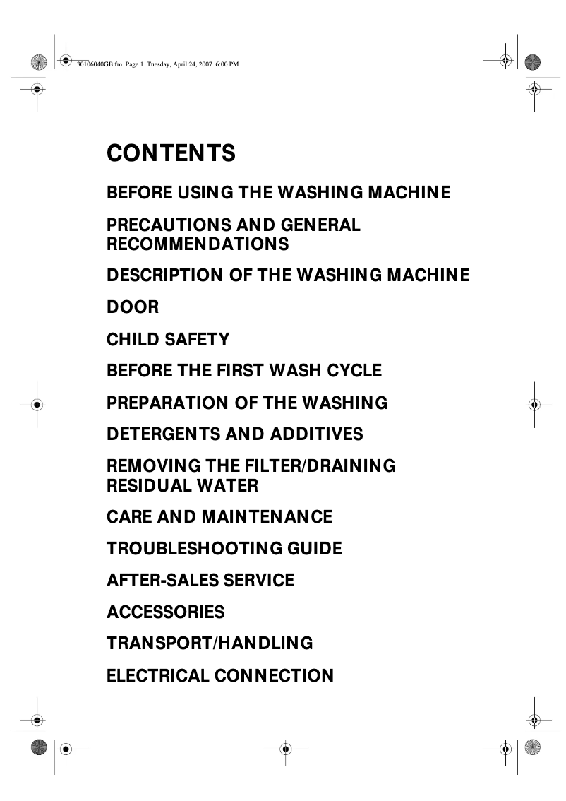 Page 1 de la notice Manuel utilisateur Whirlpool AWO/D 4516 WP