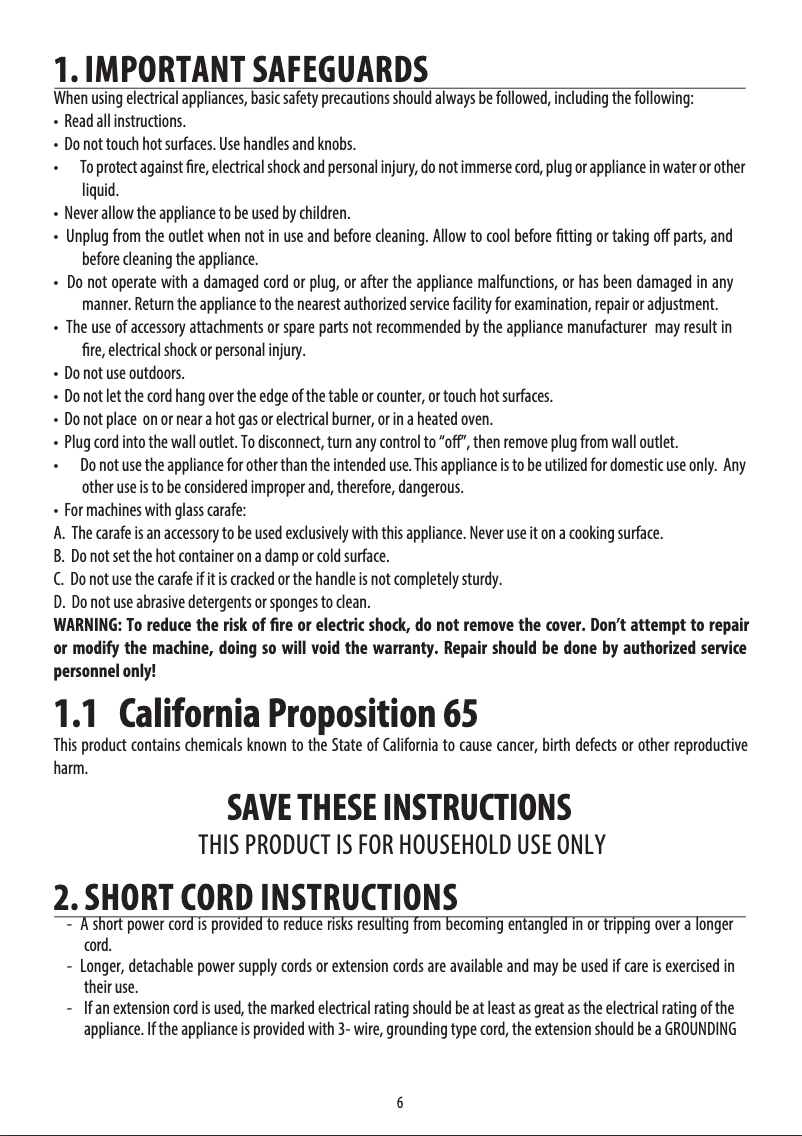 Page n°1 - Manuel utilisateur DeLonghi Combination BCO 430