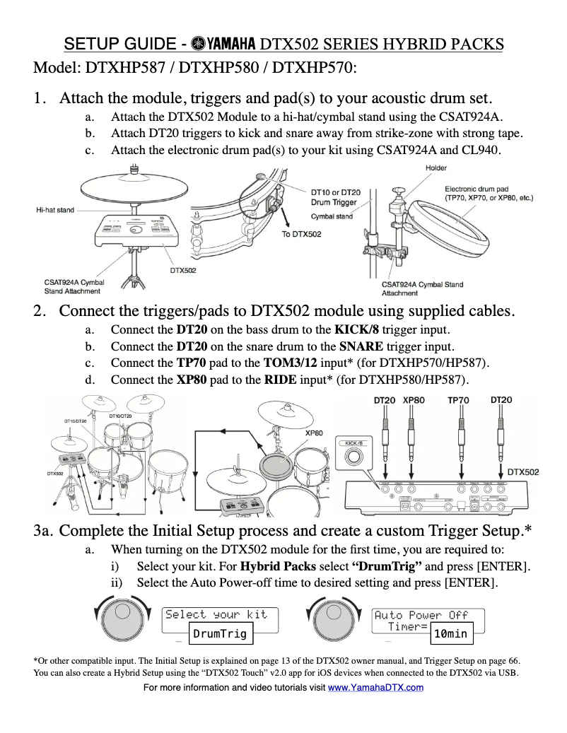 Image de la première page du manuel de l'appareil DTXHP570