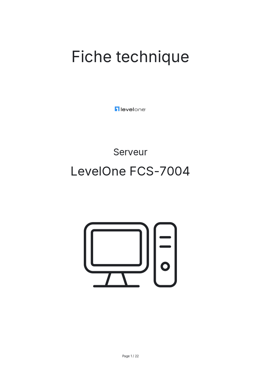 Page n°1 - Fiche technique LevelOne FCS-7004