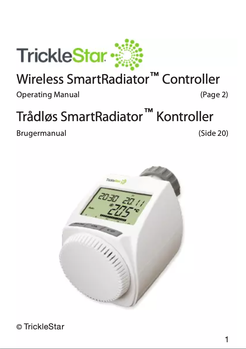Image de la première page du manuel de l'appareil SmartRadiator Controller Wireless