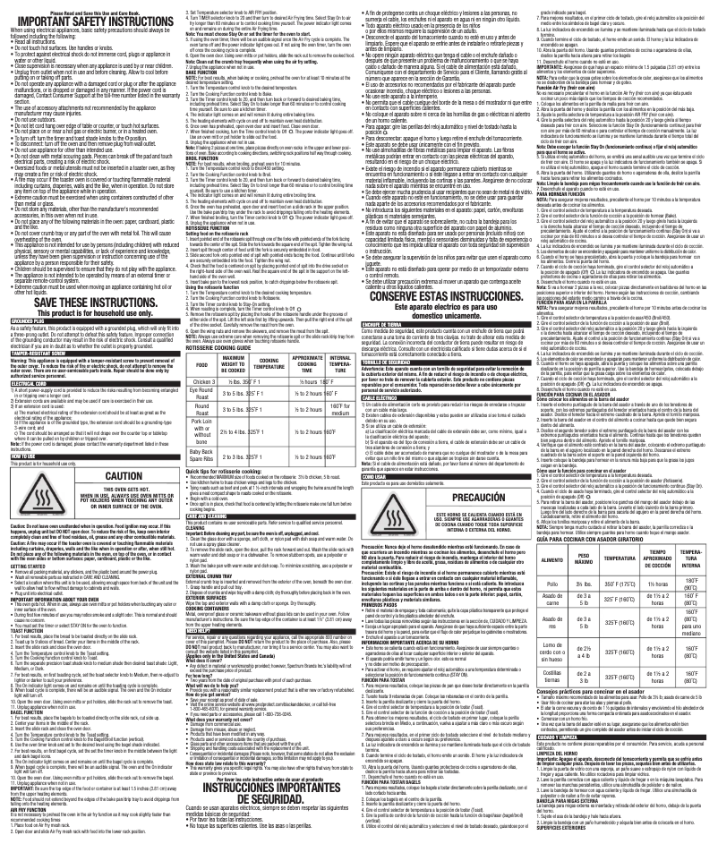 Image de la première page du manuel de l'appareil TO4315SS