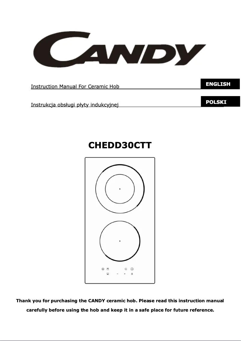 Page 1 de la notice Manuel utilisateur Candy CHEDD30CTT