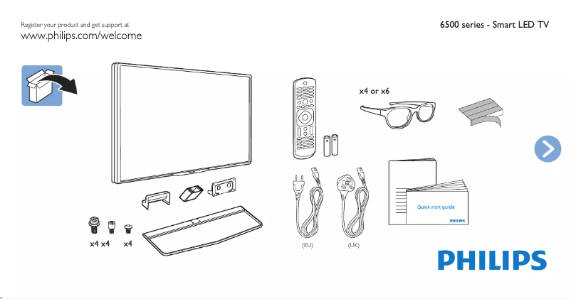 Page 1 de la notice Guide de démarrage rapide Philips 47PFK6549