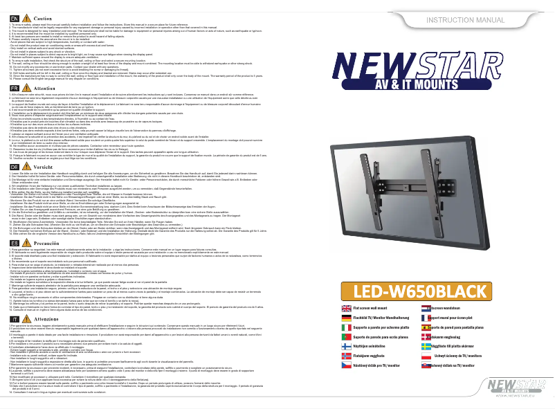 Page 1 de la notice Manuel utilisateur Newstar LED-W650