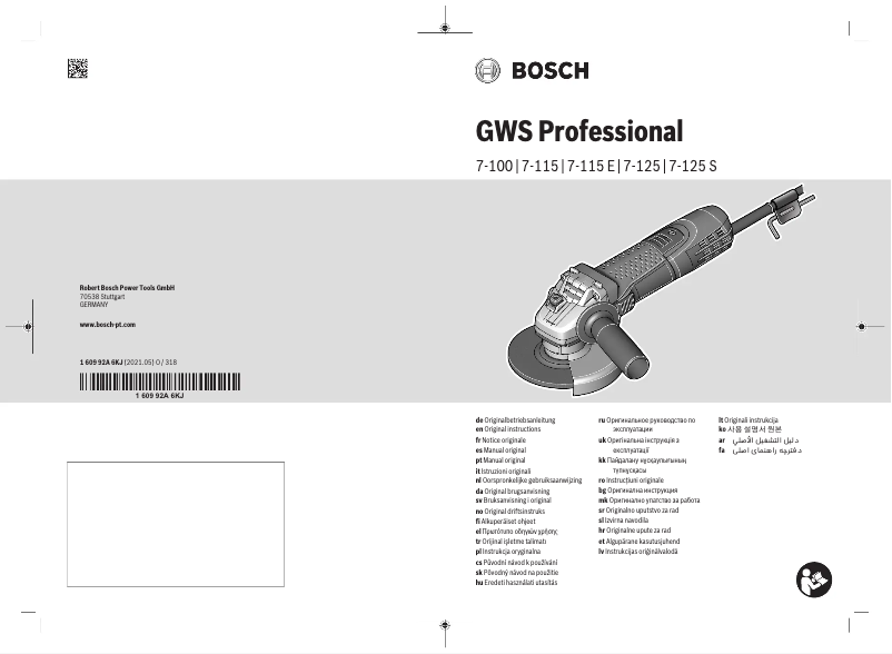 Page n°1 - Manuel utilisateur Bosch GWS 7-100 E Professional
