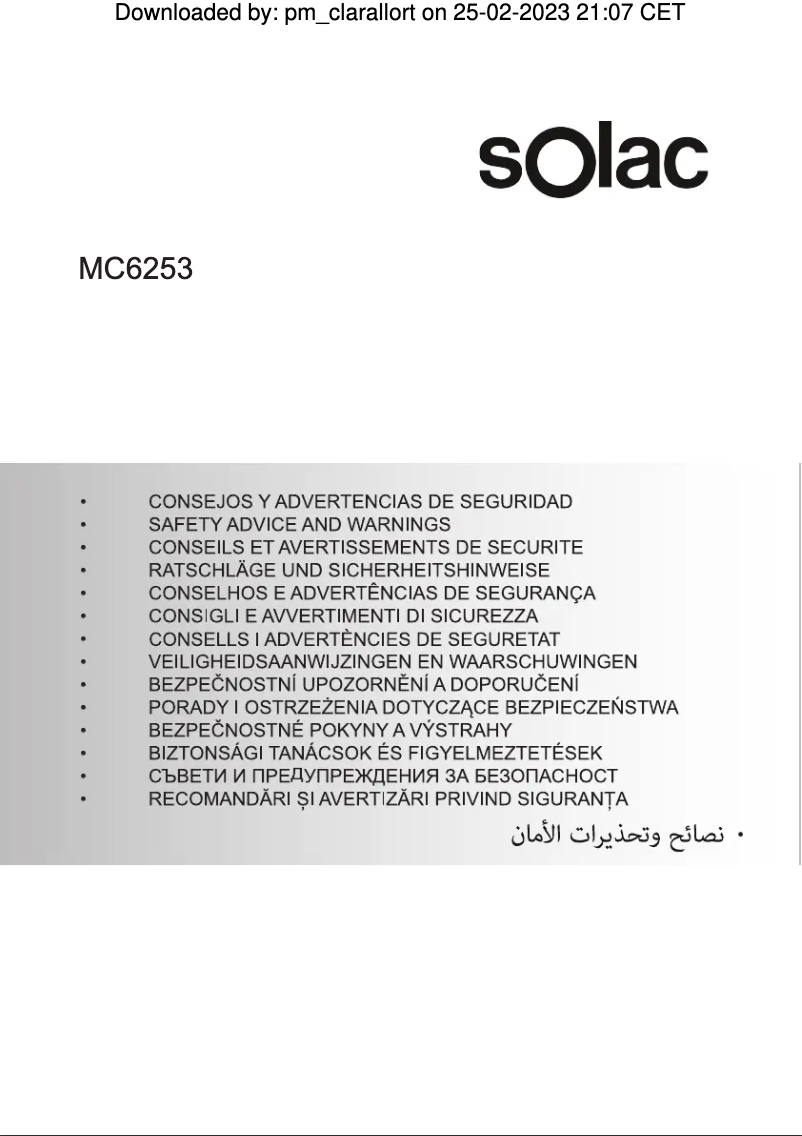Image de la première page du manuel de l'appareil All 4 Coffee MC6253