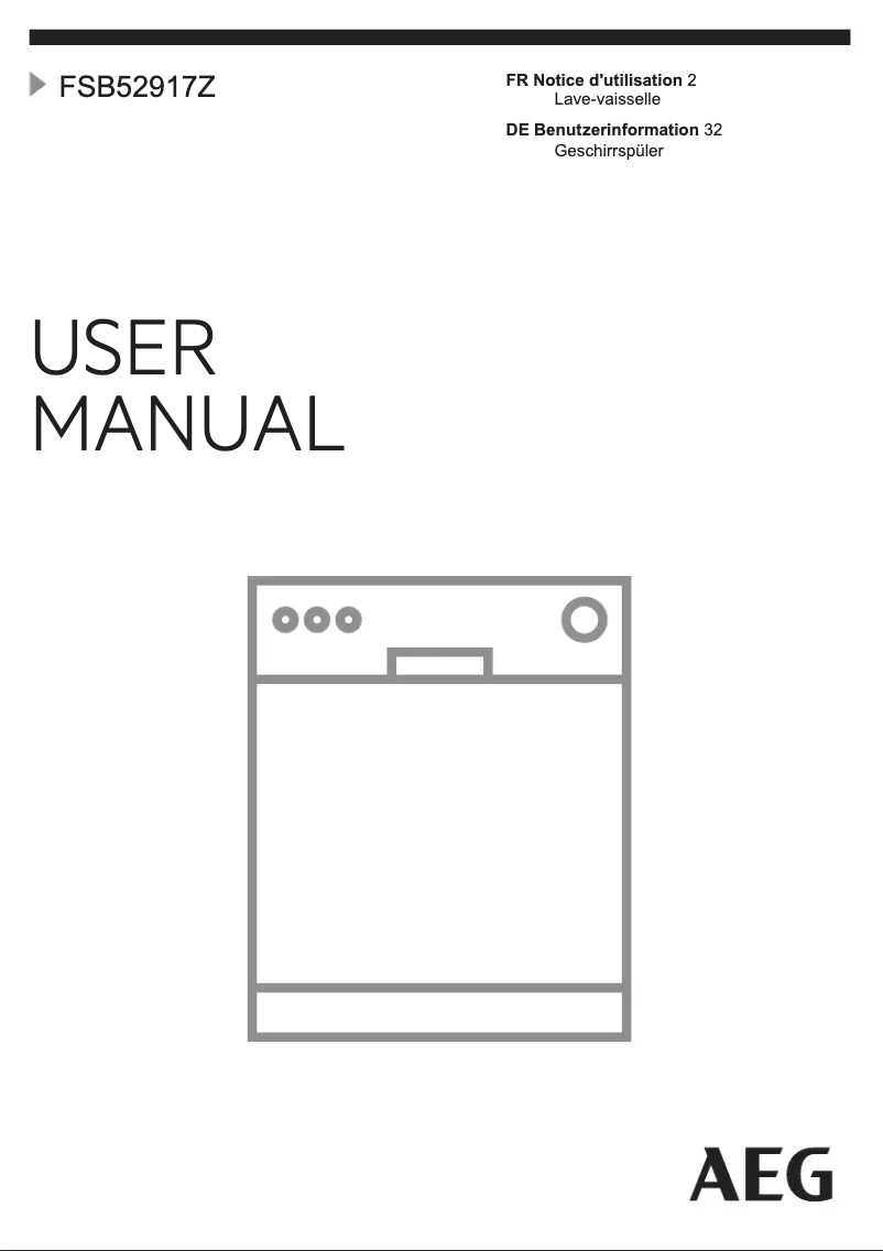 Page 1 de la notice Manuel utilisateur AEG FSB52917Z