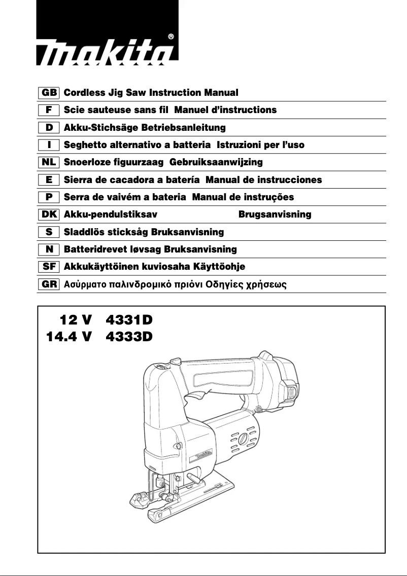 Page n°1 - Manuel utilisateur Makita 4333D