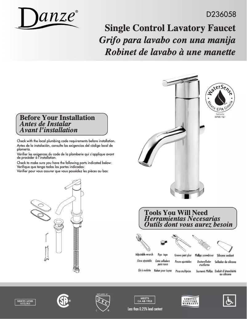 Image de la première page du manuel de l'appareil D236058