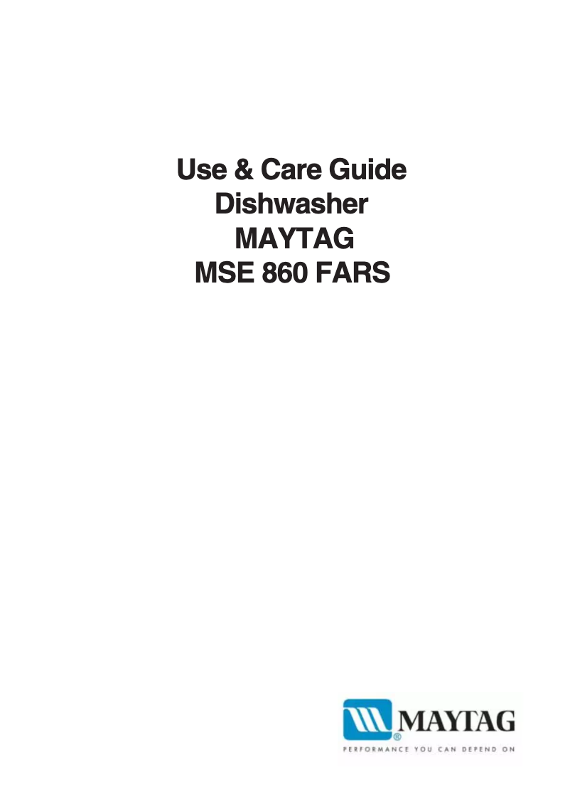 Page 1 de la notice Manuel utilisateur Maytag MSE860FARS