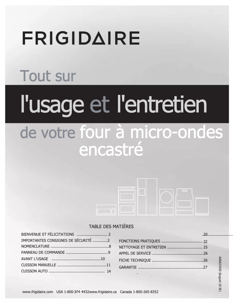 Page 1 de la notice Manuel utilisateur Frigidaire FGMO3067UF