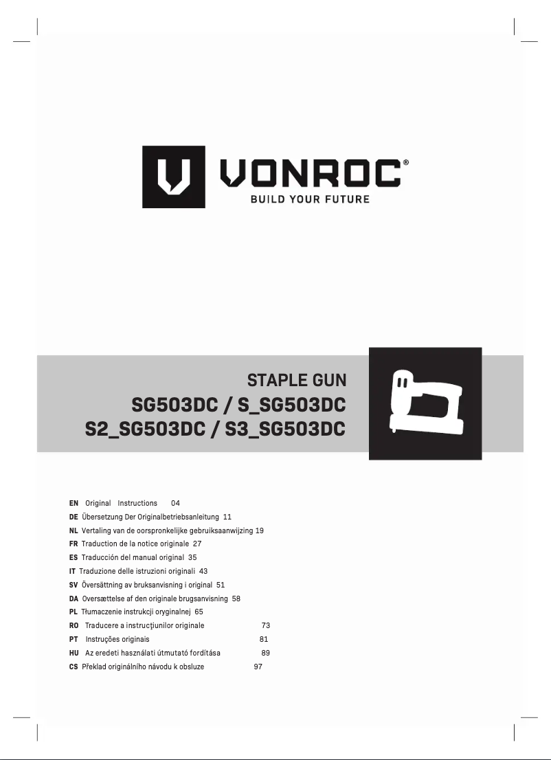 Page n°1 - Manuel utilisateur Vonroc S2_SG503DC