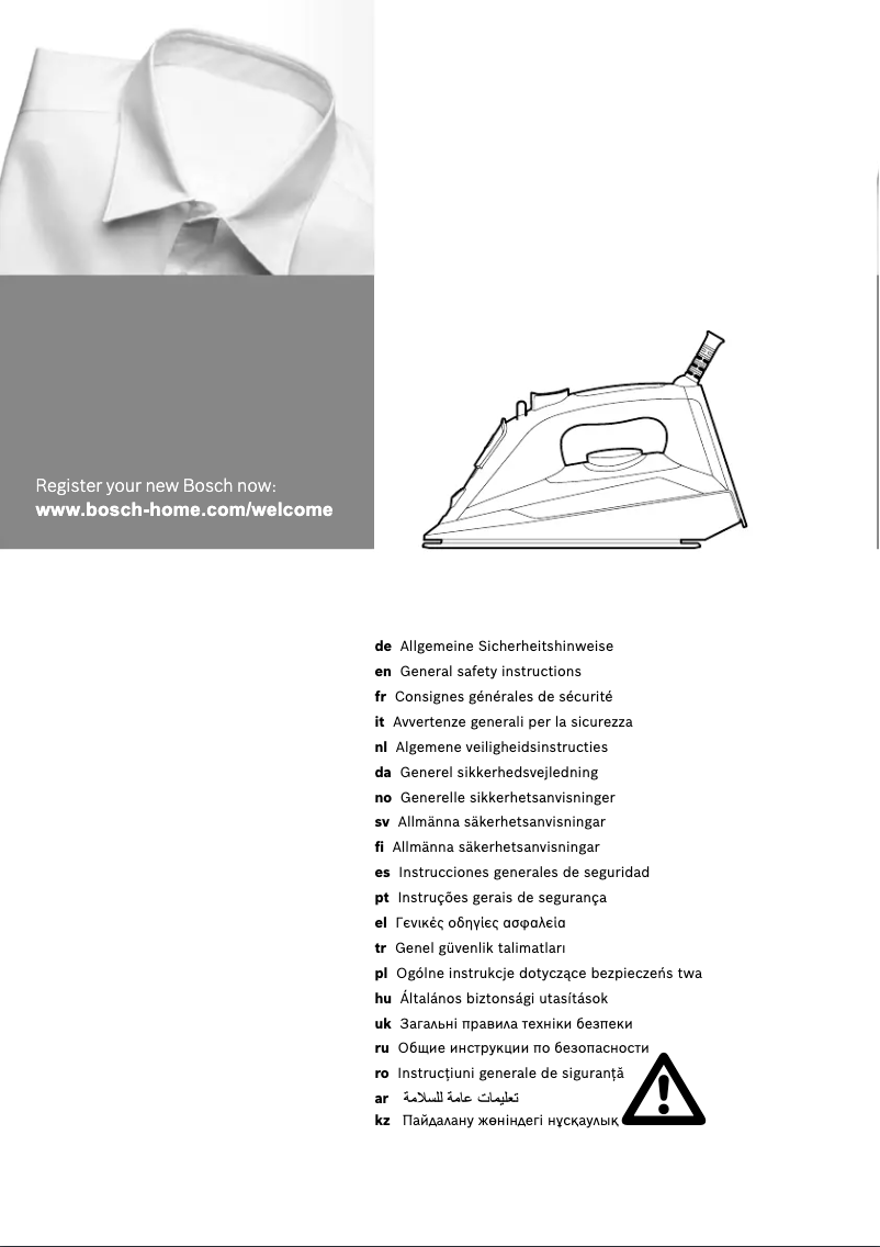 Page 1 de la notice Manuel utilisateur Bosch TDI953222V