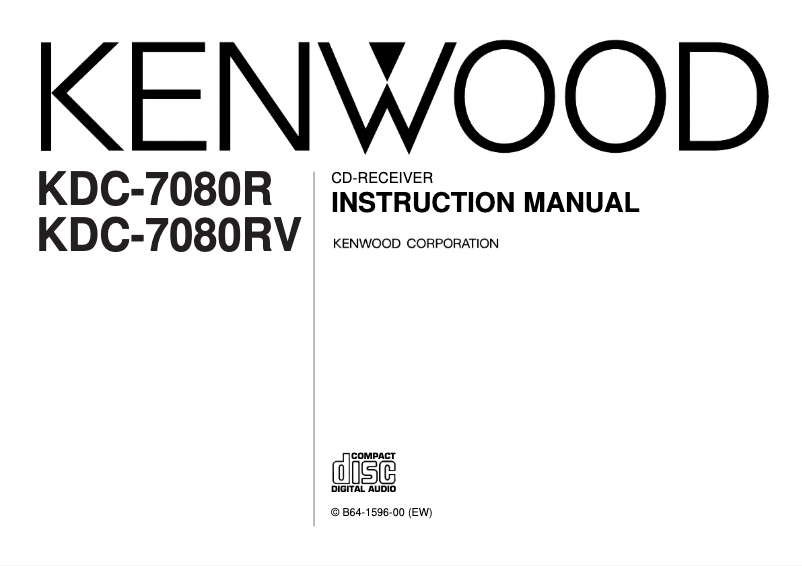 Page n°1 - Manuel utilisateur Kenwood KDC-7080RV