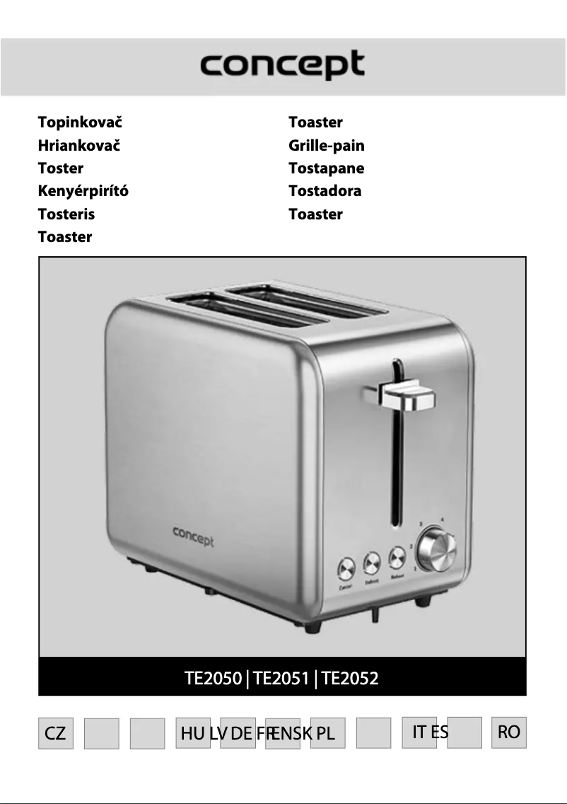 Page 1 de la notice Manuel utilisateur Concept TE2050