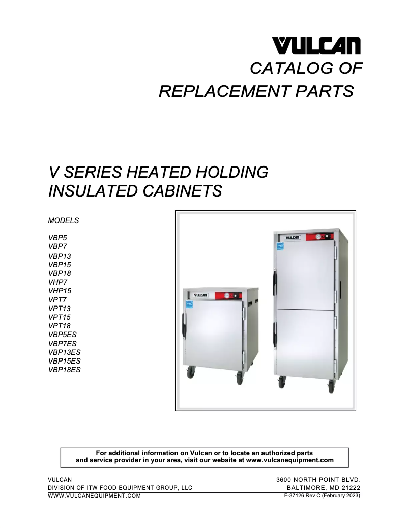 Page 1 de la notice Catalogue Vulcan VPT15