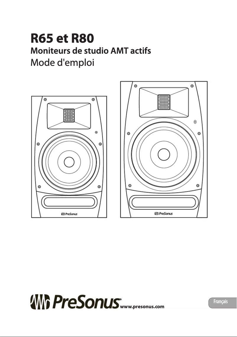Page 1 de la notice Manuel utilisateur PreSonus R80