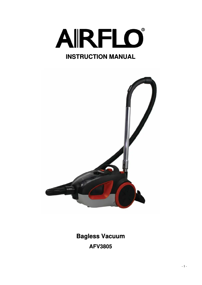 Image de la première page du manuel de l'appareil AFV3805