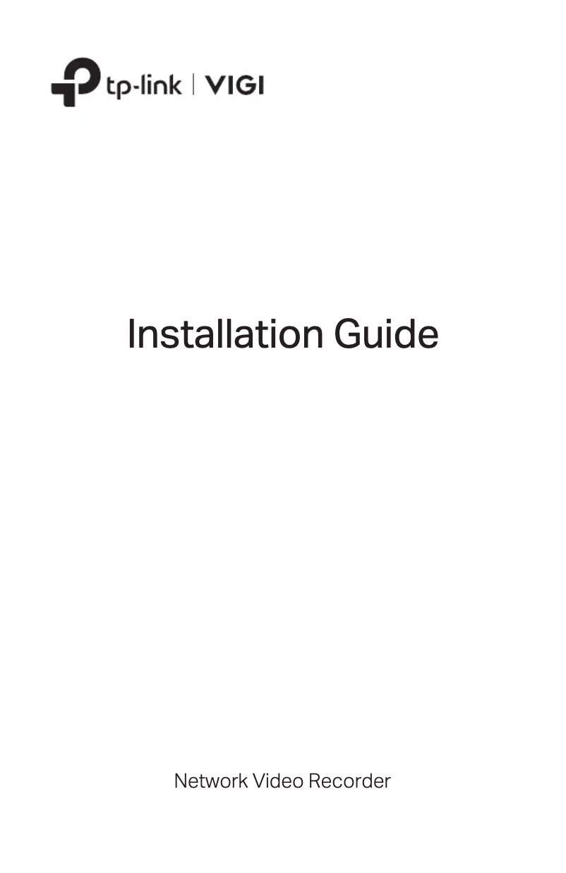 Page 1 de la notice Manuel utilisateur TP-Link VIGI NVR1016H
