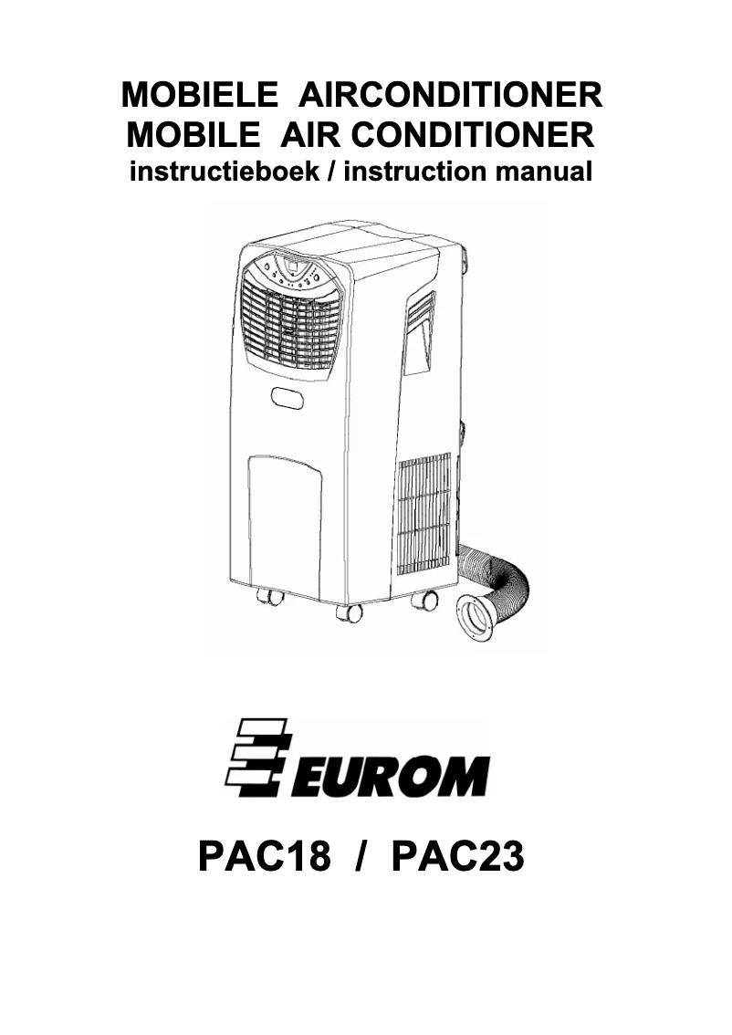 Image de la première page du manuel de l'appareil PAC 18