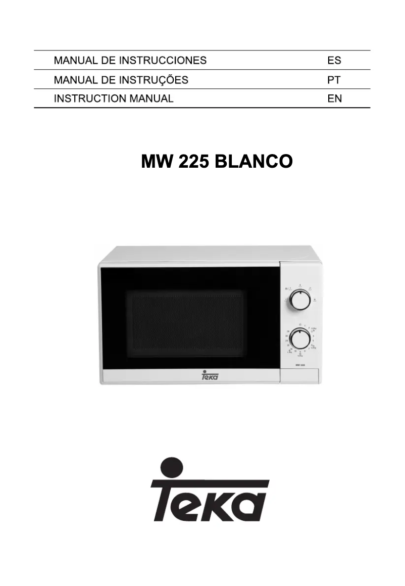 Page n°1 - Manuel utilisateur Teka MW 225