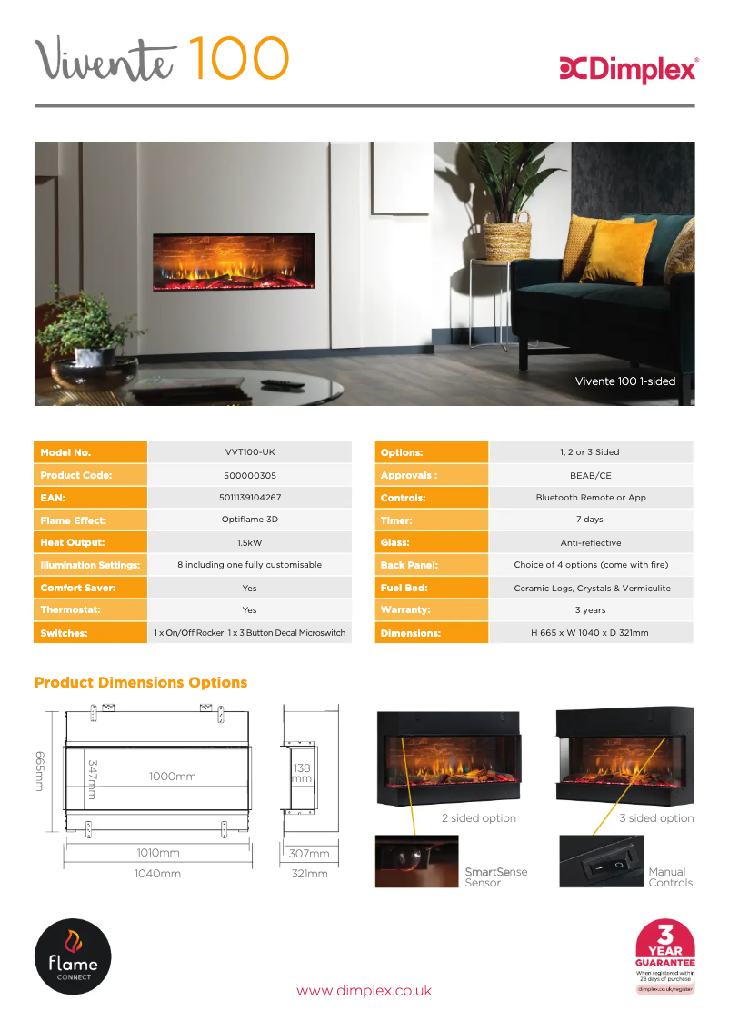 Page 1 de la notice Brochure Dimplex VVT100