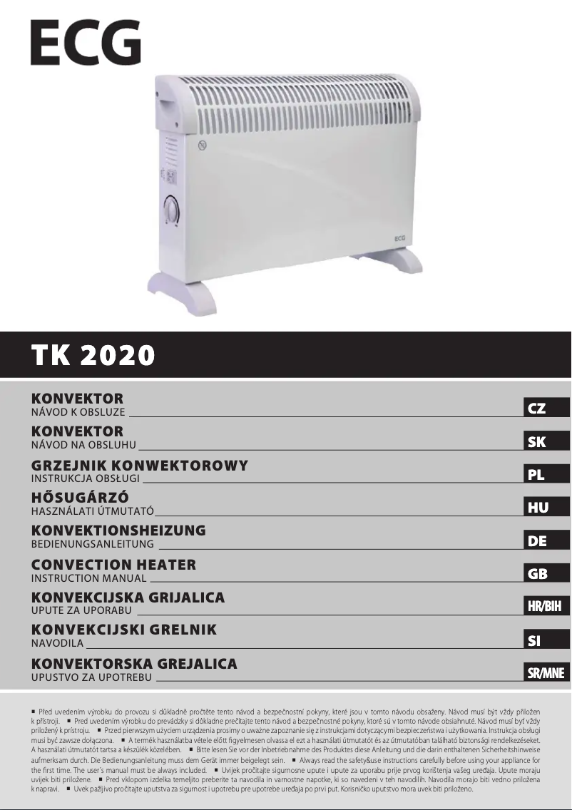 Page 1 de la notice Manuel utilisateur ECG TK 2020