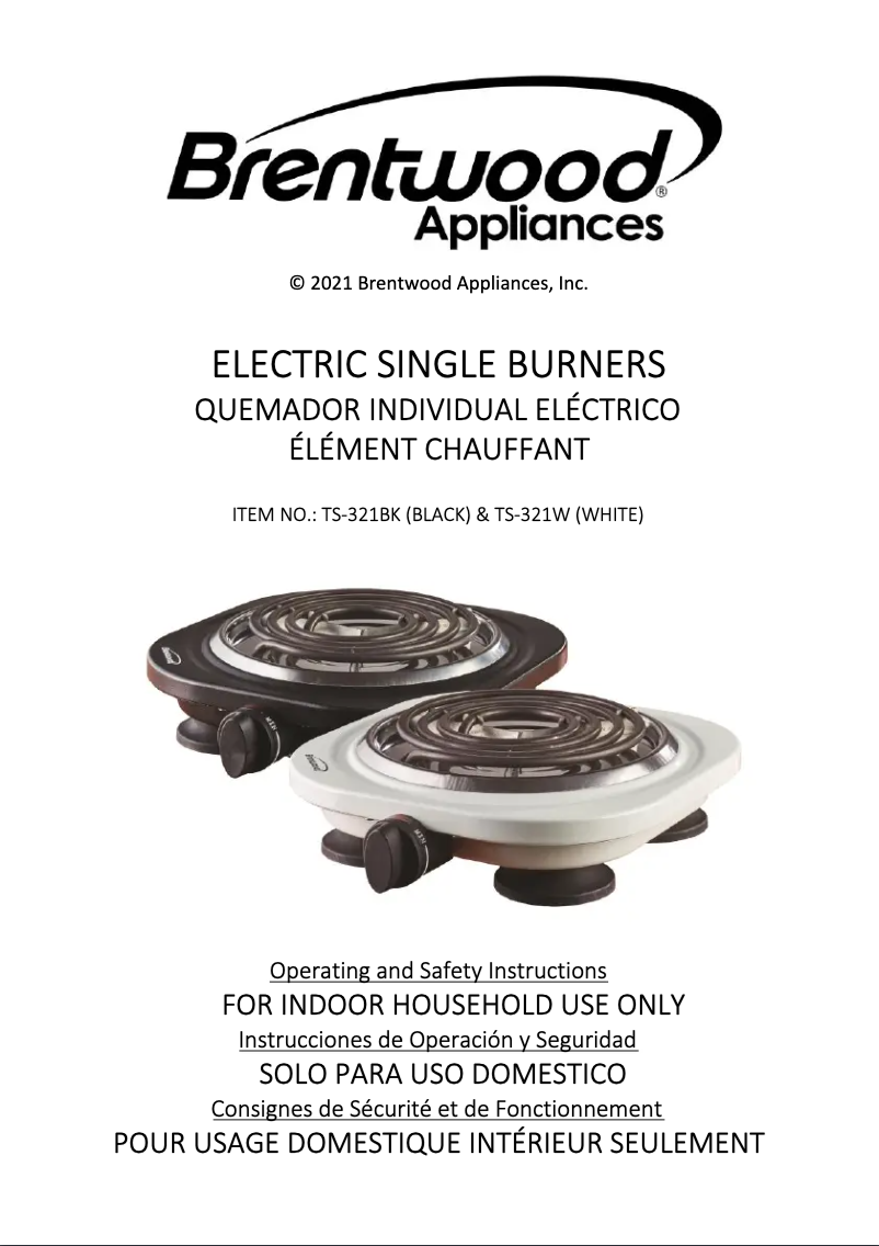 Página 1 del manual Manual de usuario Brentwood TS-321W