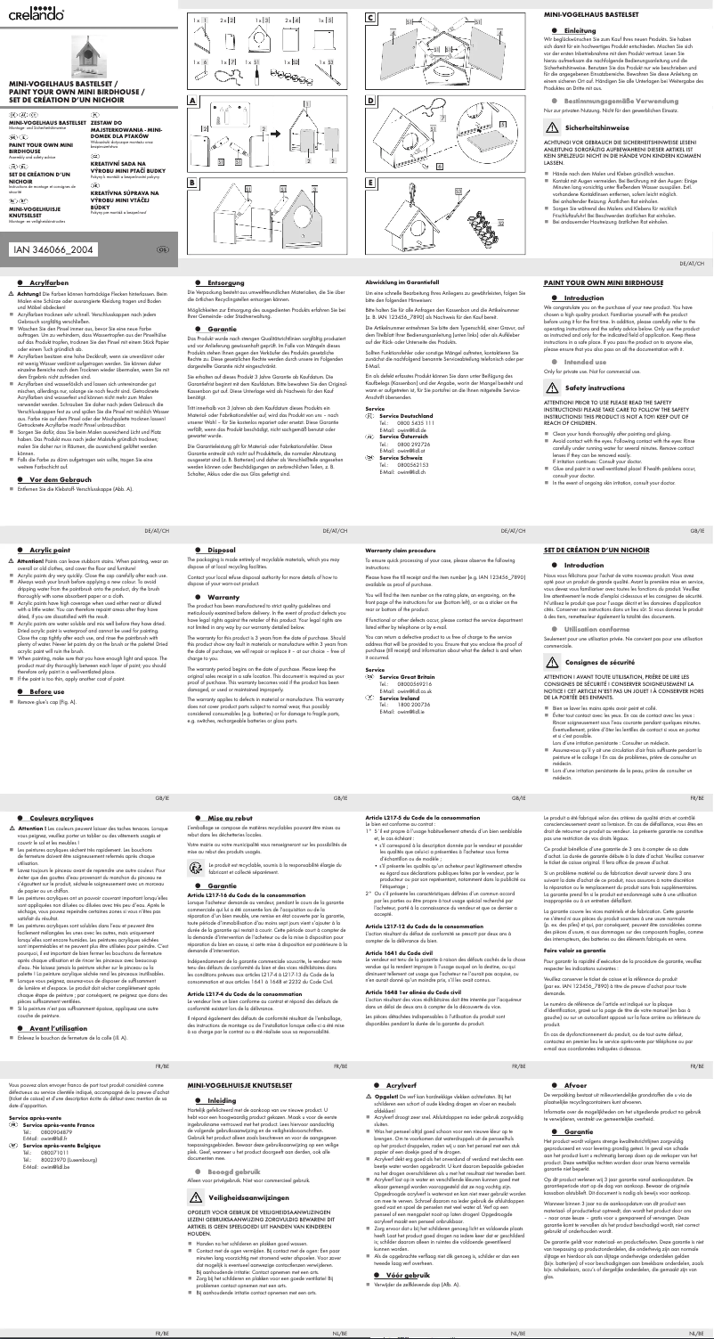 Page 1 de la notice Manuel utilisateur Crelando IAN 346066