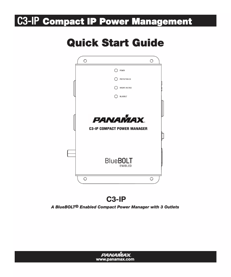 Page n°1 - Guide de démarrage rapide Panamax C3-IP