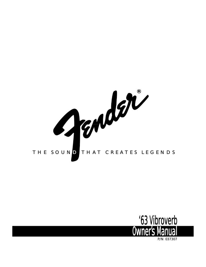 Página 1 del manual Manual de usuario Fender '63 Vibroverb
