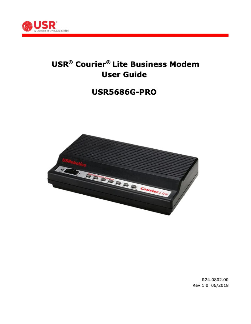 Page n°1 - Manuel utilisateur USRobotics Courier Lite
