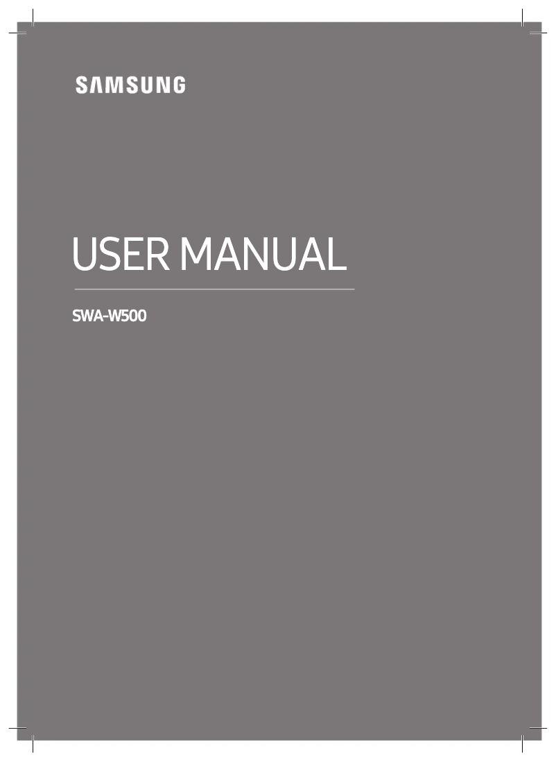 Image de la première page du manuel de l'appareil SWA-W500