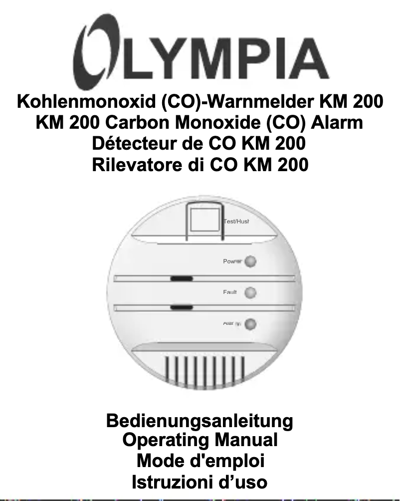 Image de la première page du manuel de l'appareil KM 200